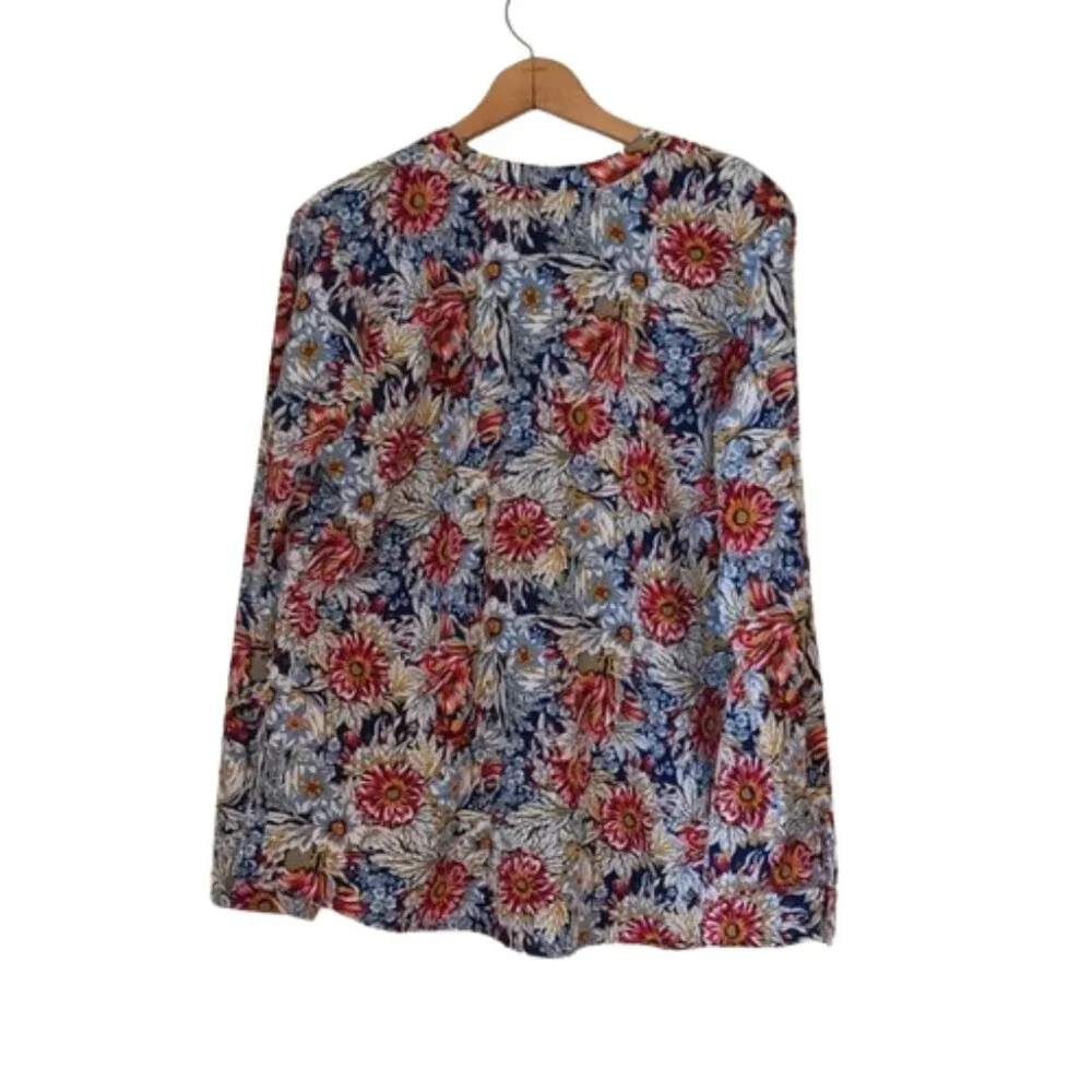 Laura Scott Petite Women's Size XLP Floral print Long Sleeve Shirt - Picture 6 of 12